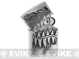 Zippo Classic Lighter (Model: Fire Breathing Dragon / Brushed Chrome)