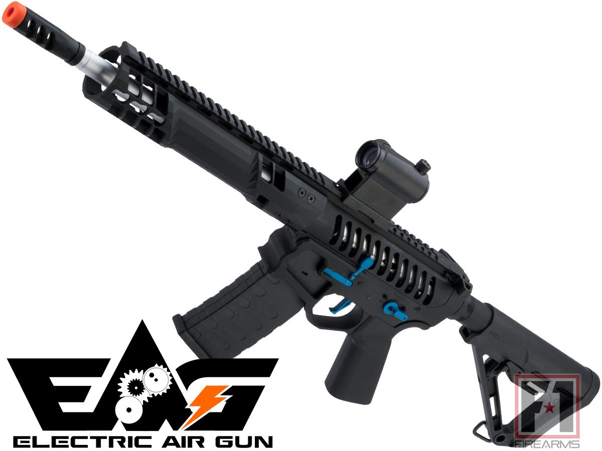 EAG Electric Automatic 4.5mm Battery-Driven Air Rifle (Model: F1 SBR / Black - Blue / RS-3 Stock)