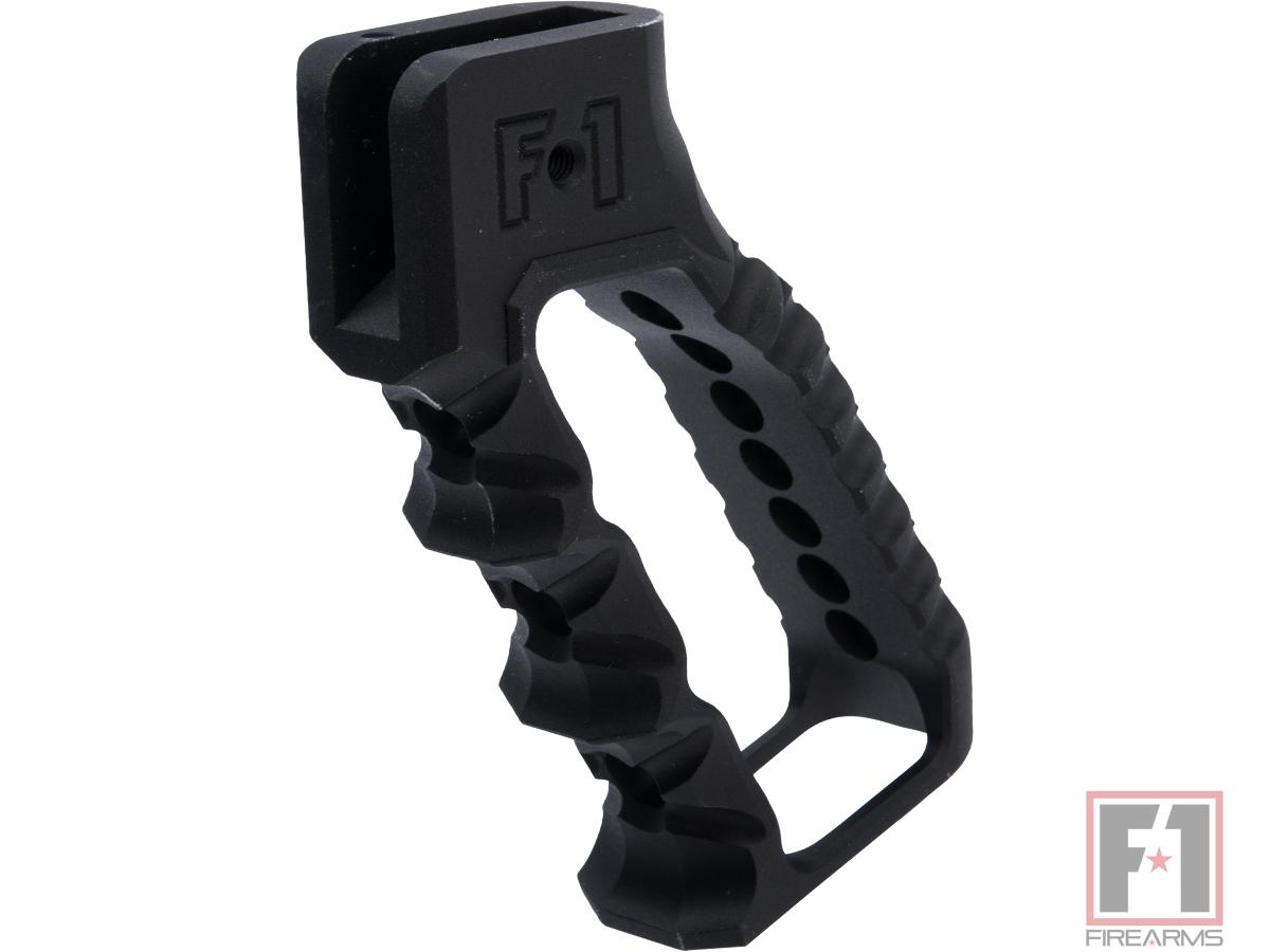 F-1 Firearms Aluminum Skeletonized Grip for AR-15 / AR-10 Rifle (Type: Finger Grooves / Black)