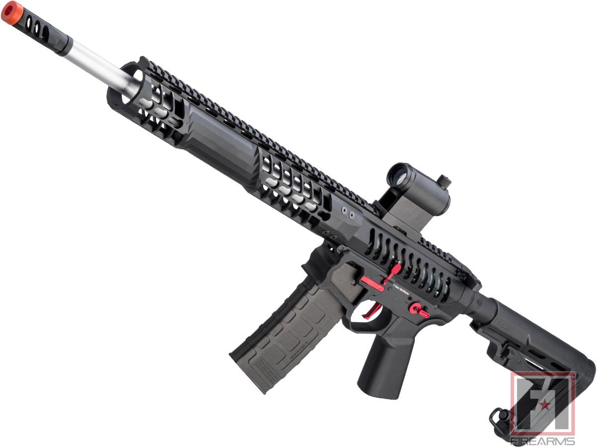 Battle Blaster Semi Automatic 7.5mm Water Gel Ball Rifle (Model: BDR-15 3G / Black - Red / RS-2 Stock)