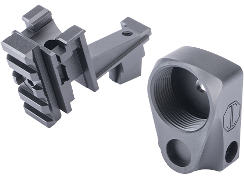 5KU M1913 Picatinny Stock Plate Adapter w/ Buffer Tube Stock Adapter for Tokyo Marui AKM Airsoft Gas Blowback Rifle
