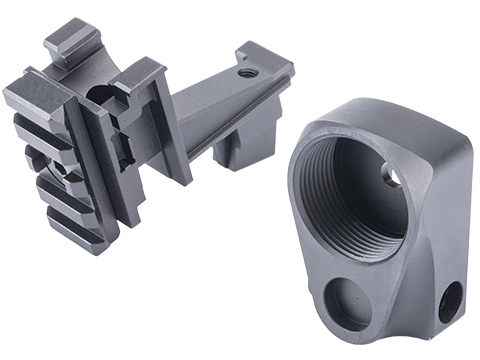 5KU M1913 Picatinny Stock Plate Adapter w/ Buffer Tube Stock Adapter for Tokyo Marui AKM Airsoft Gas Blowback Rifle