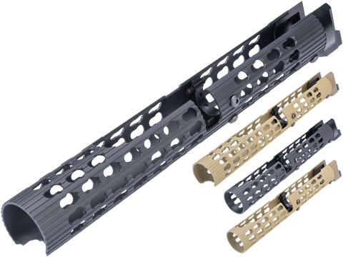 5KU Tubular Keymod Handguard for AK Airsoft AEG Rifles (Model: Black / VS-25 / LCT Version)