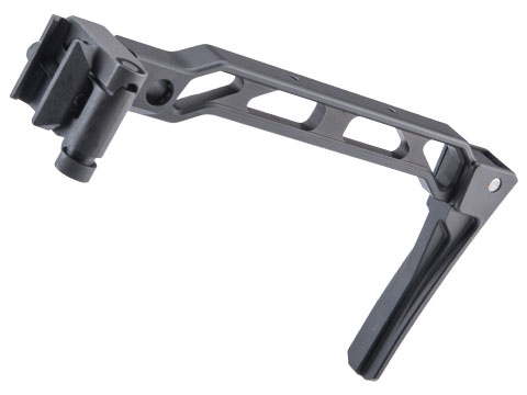 5KU Skeletonized Folding Stock for AK Series Airsoft (Model: Arced Frame / Picatinny Adapter / Folding Buttplate)