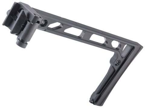 5KU Skeletonized Folding Stock for AK Series Airsoft (Model: Flat Frame / Picatinny Adapter / Fixed Buttplate)