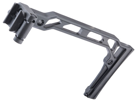 5KU Skeletonized Folding Stock for AK Series Airsoft (Model: Arced Frame / Picatinny Adapter / Fixed Buttplate)