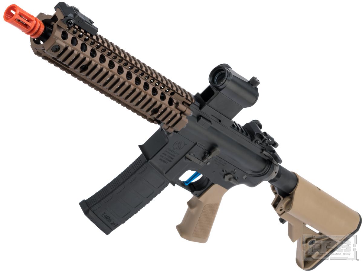 EMG Custom Built Colt Licensed M4 SOPMOD Block 2 Airsoft AEG Rifle with Daniel Defense Rail System (Model: 9.5 MK18 / Dark Earth / Evike Performance Shop Upgrade Package w/ Gate ASTER)