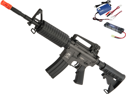 CYMA Sport Full Metal Receiver M4 B.A.M.F. Carbine Airsoft AEG Rifle (Package: Add 9.6v NiMH Battery + Charger)