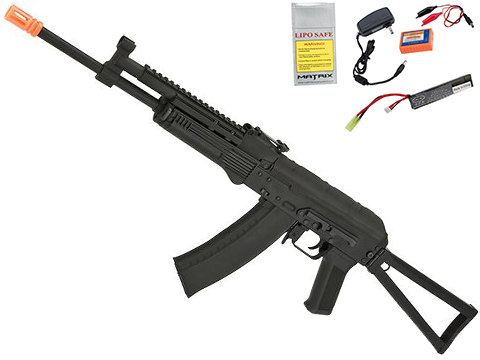 CYMA Standard Stamped Metal AK-74 KTR Airsoft AEG Rifle w/ Steel Folding Stock (Package: Gun Only)