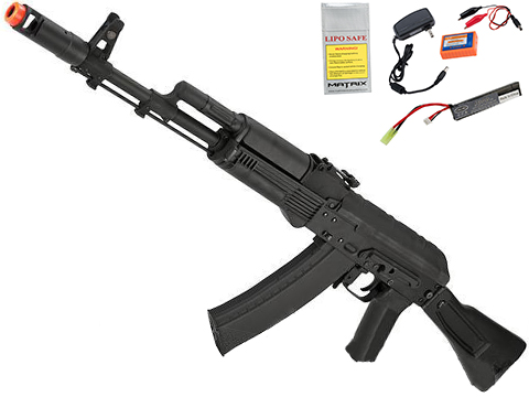 CYMA Standard Stamped Metal AK-74 Airsoft AEG Rifle w/ Synthetic Folding Stock (Package: Gun Only)