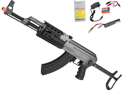 CYMA Sport AK47 Tactical Airsoft AEG Rifle (Model: Underfolding Stock / Add 7.4v LiPo Battery + Charger)