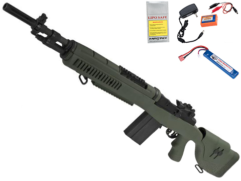 G&P M14 DMR Recon Airsoft AEG Sniper Rifle (Package: Foliage Green / Add Battery + Charger)
