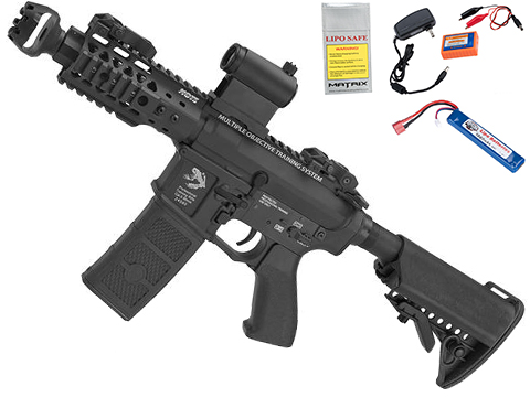G&P M4 Rapid PDW Airsoft AEG Rifle (Package: Black / Add Battery + Charger)