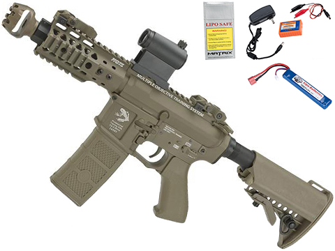 G&P M4 Rapid PDW Airsoft AEG Rifle (Package: Dark Earth / Add Battery + Charger)