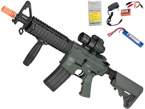 G&P M4 CQB-R Airsoft AEG Rifle (Package: Foliage Green / Add Battery + Charger)