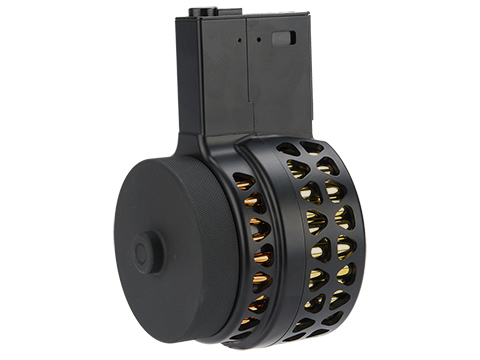 6mmProShop Iron Airsoft 1000rd Skeletonized Sound Control Drum Magazine for M4 Airsoft AEG Rifles