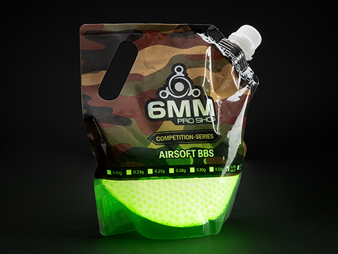 6mmProShop Pro-Series Premium Tracer 6mm Airsoft BBs (Weight: 0.25g / 4000 Rounds / Green)