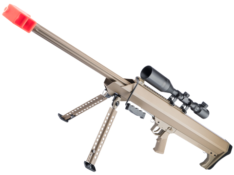 6mmProShop Barrett Licensed M99 Bolt Action Airsoft Long Range Sniper Rifle (Package: Desert / High FPS Upgrade)