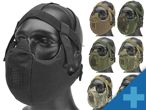 6mmProShop V5 Breathable Padded Dual Layered Nylon Half Face Mask w/ Bump Helmet Straps 