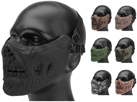 Topbuti Airsoft Mask Black Foldable Tactical Airsoft Mesh Mask with Ear  Protection Half Face Lower Mask for Youth Adults Men Women