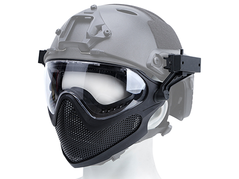 6mmProShop Pilot Face Mask w/ Steel Mesh Lower Face Protection (Color: Black)