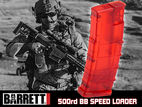 6mmProShop Barrett Licensed Special Edition 500 Round Rifle Mag Size Airsoft Universal BB Speed Loader (Color: Barrett Special Edition Red)
