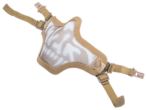 6mmProShop Iron Face Mesh Striker V1 Lower Half Mask for Use with Bump Helmets (Color: Tan / Skull)