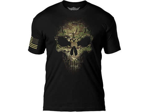 7.62 Designs Skull Battlespace Premium Men's Patriotic T-Shirt (Size: Camo Print / Large)