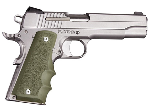 Hogue 1911 Govt. Model Rubber Grip with Finger Grooves (Color: OD Green)