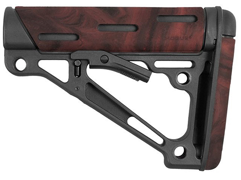 Hogue AR-15/M-16 OverMolded Collapsible Buttstock for Mil-Spec Buffer Tube (Color: Red Lava)