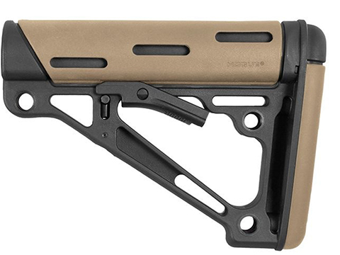 Hogue AR-15/M-16 OverMolded Collapsible Buttstock for Mil-Spec Buffer Tube (Color: Flat Dark Earth)