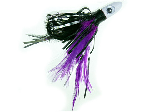 Boone Tuna Treat Rigged Trolling Feather (Color: Purple/Black 6 6/0 Hook 1/2 oz)