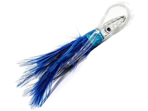 Wahoo Trolling Lures Fish WOW! 6" Fishing Tuna Clone Feather Rigged Trolling 3oz Lure Purple Black Offshore Trolling
