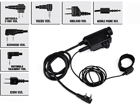 Earmor M52 Button-Activated PTT (Model: Motorola 1 Pin)