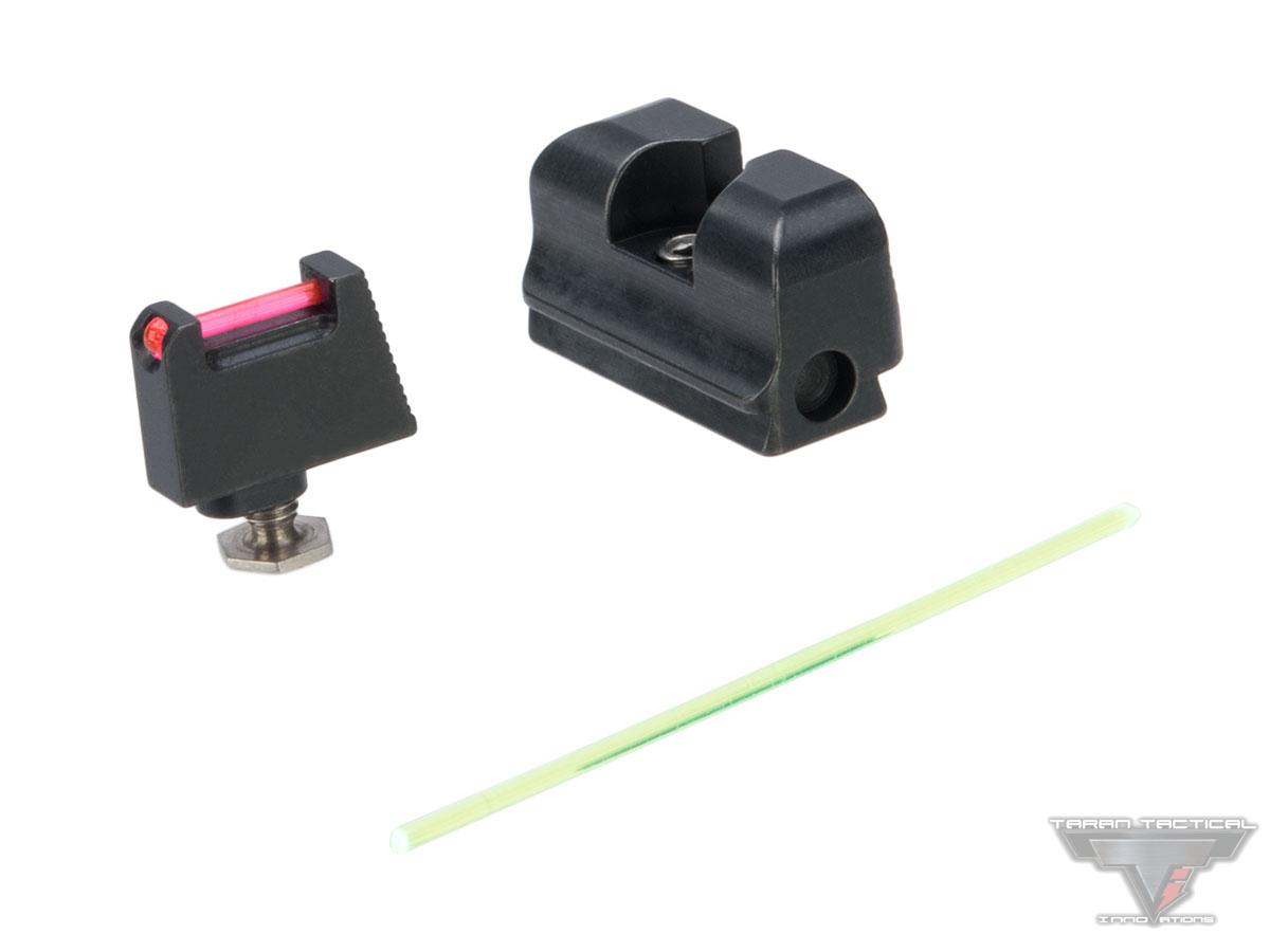 Taran Tactical Innovations Ultimate Fiber Optic Sight Set for GLOCK RMR Cut Pistols (Model: Co-Witness Height)