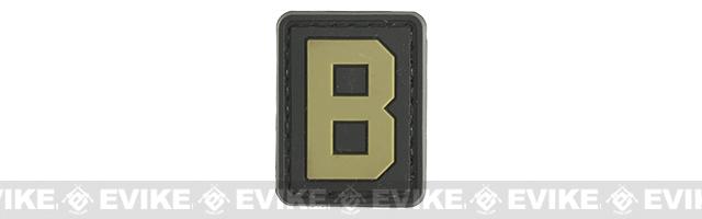 Evike.com PVC Hook and Loop Letters & Numbers Patch Black/Tan (Letter: B)