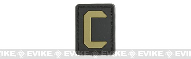 Evike.com PVC Hook and Loop Letters & Numbers Patch Black/Tan (Letter: C)