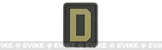 Evike.com PVC Hook and Loop Letters & Numbers Patch Black/Tan (Letter: D)