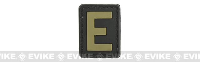 Evike.com PVC Hook and Loop Letters & Numbers Patch Black/Tan (Letter: E)