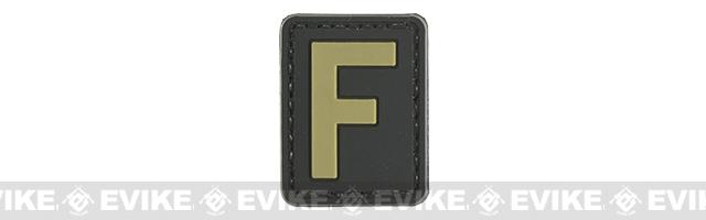 Evike.com PVC Hook and Loop Letters & Numbers Patch Black/Tan (Letter: F)