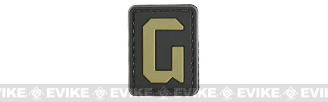 Evike.com PVC Hook and Loop Letters & Numbers Patch Black/Tan (Letter: G)