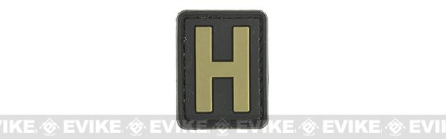 Evike.com PVC Hook and Loop Letters & Numbers Patch Black/Tan (Letter: H)
