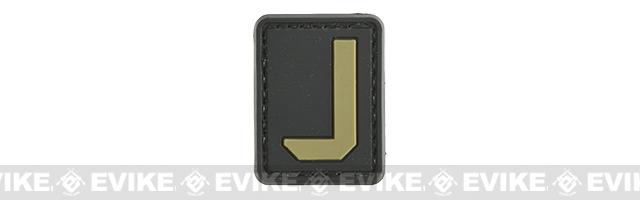 Evike.com PVC Hook and Loop Letters & Numbers Patch Black/Tan (Letter: J)