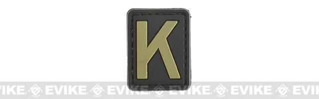Evike.com PVC Hook and Loop Letters & Numbers Patch Black/Tan (Letter: K)