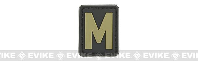 Evike.com PVC Hook and Loop Letters & Numbers Patch Black/Tan (Letter: M)