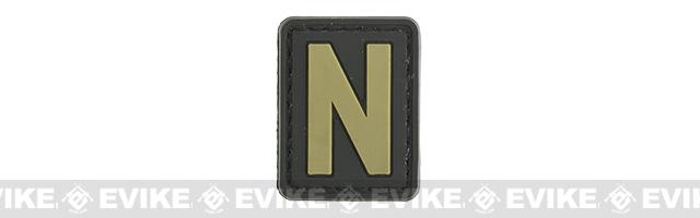Evike.com PVC Hook and Loop Letters & Numbers Patch Black/Tan (Letter: N)