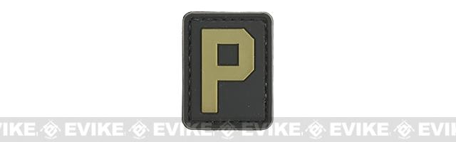 Evike.com PVC Hook and Loop Letters & Numbers Patch Black/Tan (Letter: P)