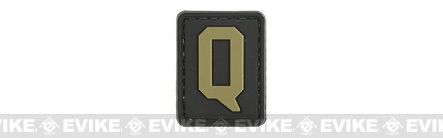 Evike.com PVC Hook and Loop Letters & Numbers Patch Black/Tan (Letter: Q)
