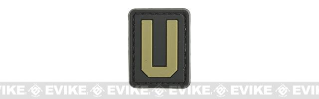 Evike.com PVC Hook and Loop Letters & Numbers Patch Black/Tan (Letter: U)