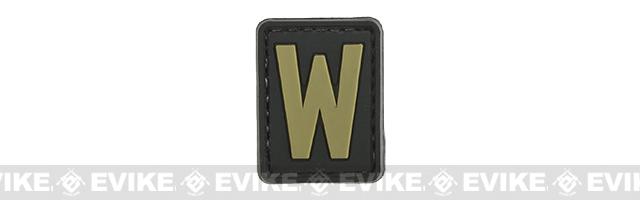 Evike.com PVC Hook and Loop Letters & Numbers Patch Black/Tan (Letter: W)